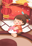 春节喜庆女孩