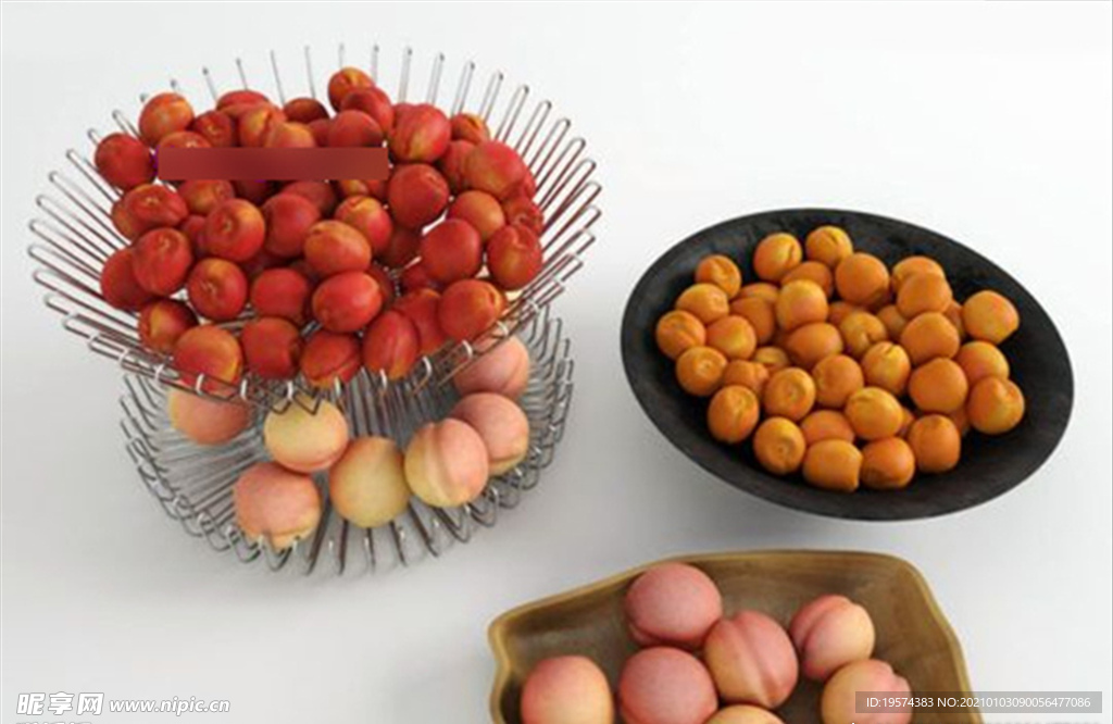 C4D 模型食物和油桃