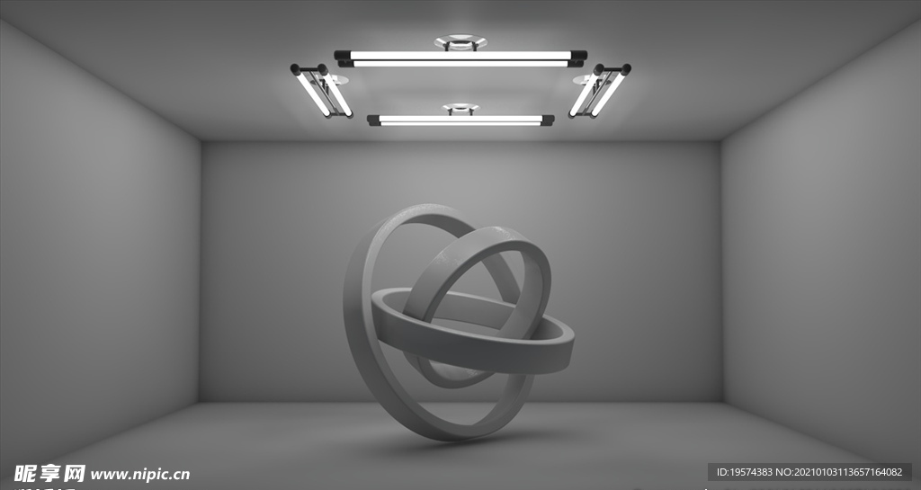 C4D 模型摄影棚产品场景布光