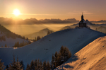 夕阳 雪景