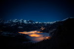 雪山 夜景