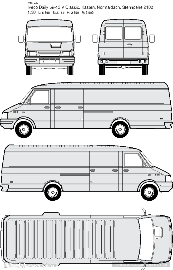 手绘客运汽车