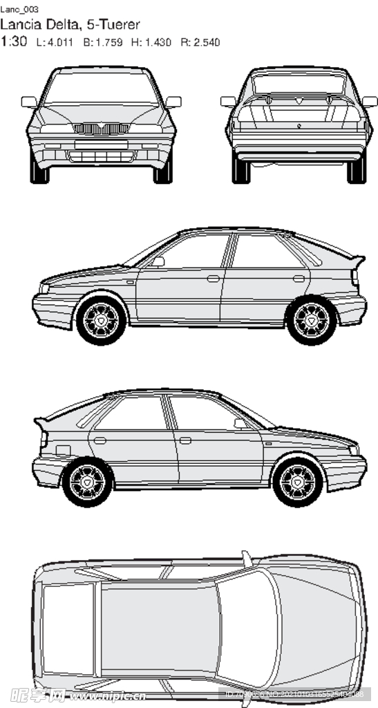 手绘汽车