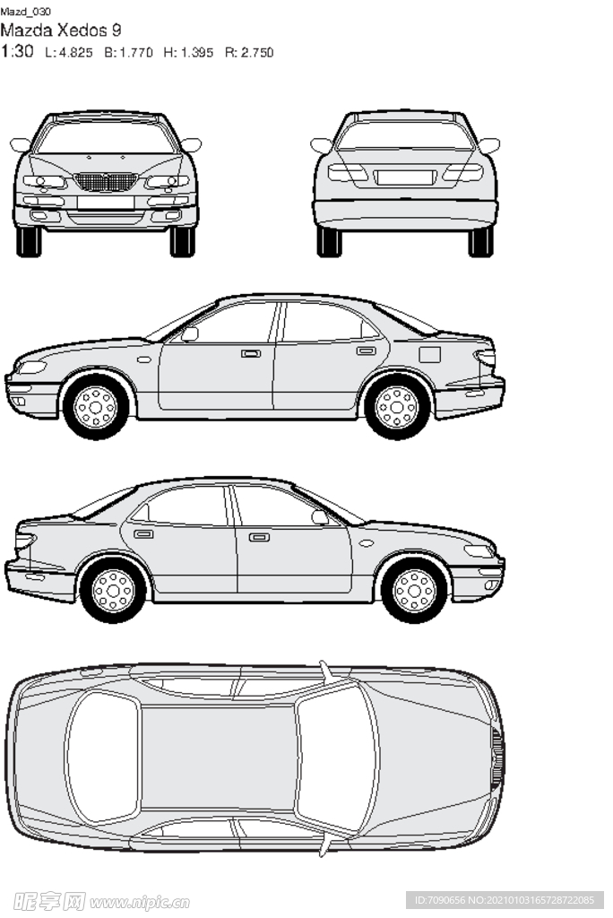 手绘汽车