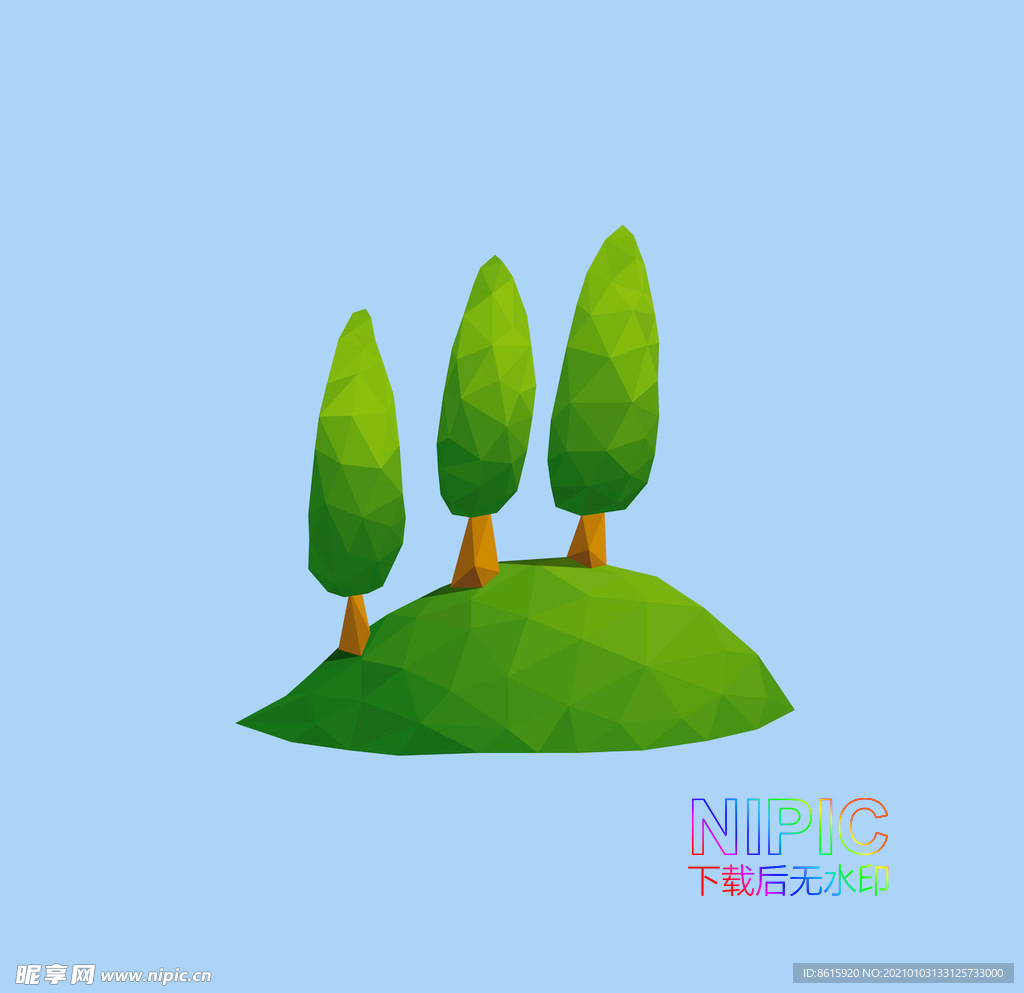 low poly 小树