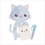 手绘卡通猫