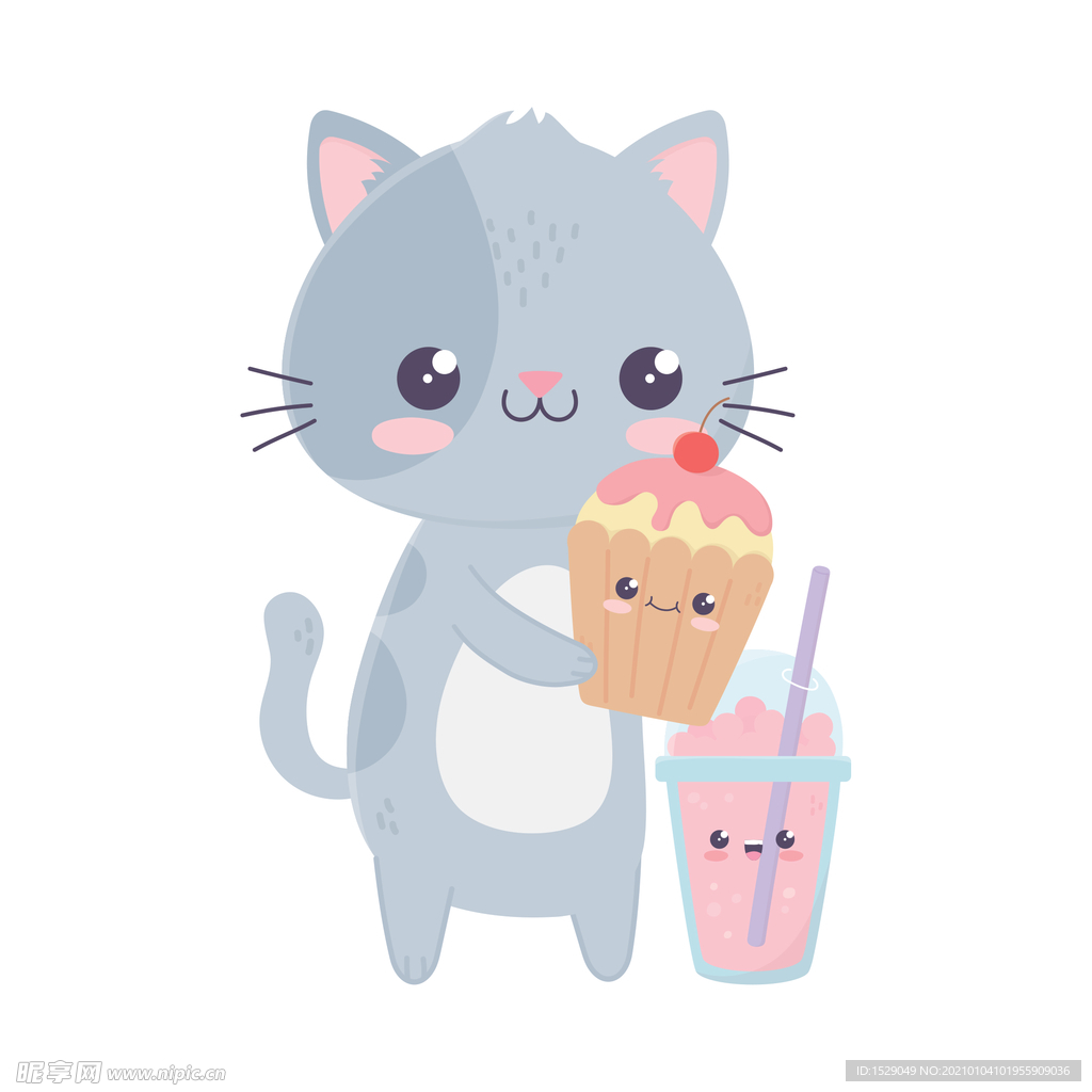 手绘卡通猫