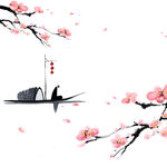 水墨桃花