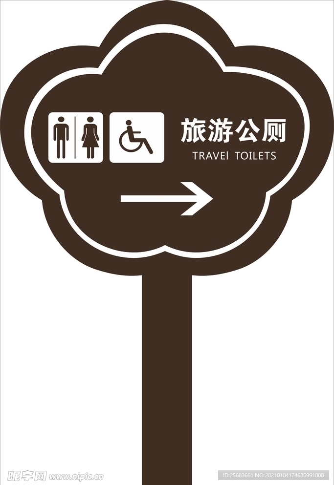 路边指示牌 旅游公厕 异形牌