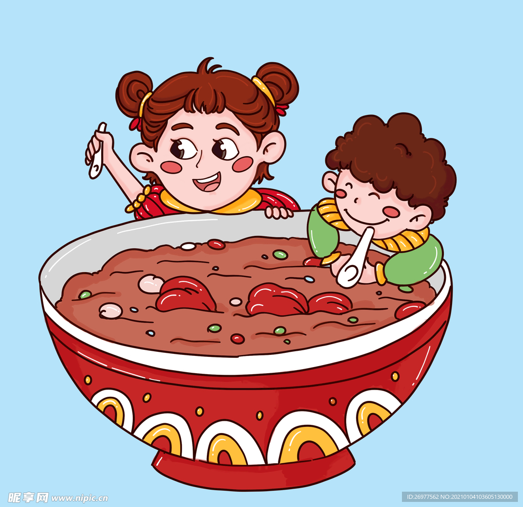 小孩吃腊八粥