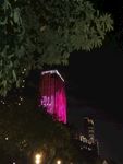 城市建筑灯光夜景红色