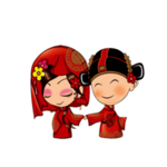 卡通新郎新娘
