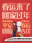 红色大气平安春运海报