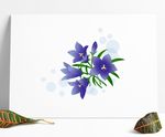 装饰插画龙胆花AI矢量图