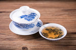 青花瓷手绘茶具 盖碗 手绘青花