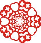 六角剪花窗花纸图案背景元素
