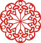 六角剪花窗花纸图案背景元素