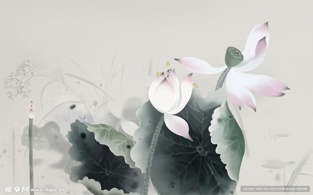 山水画 中式背景墙 装饰画 新