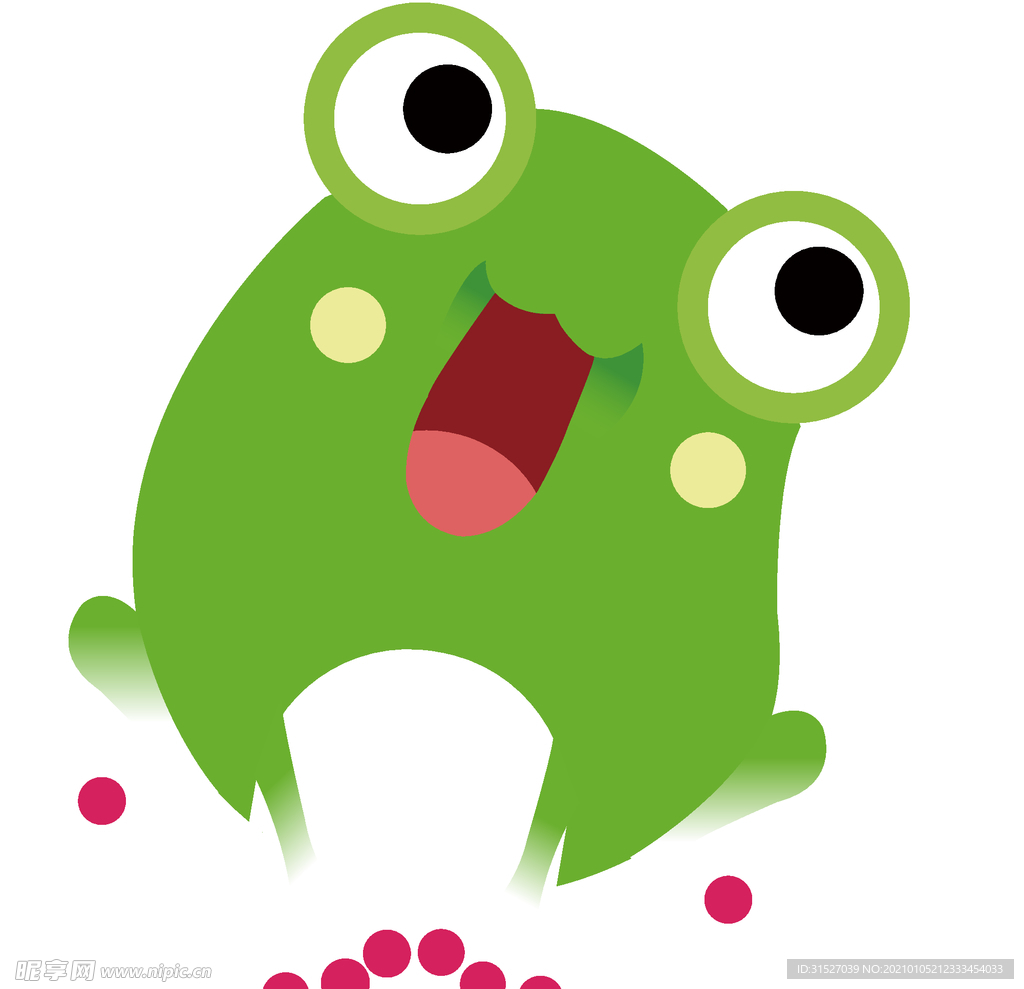 绿色小青蛙卡通插画图片