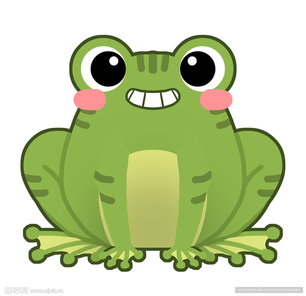 绿色小青蛙卡通插画