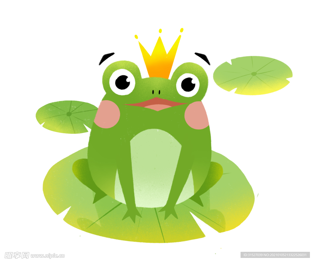 荷叶上的青蛙王子插画
