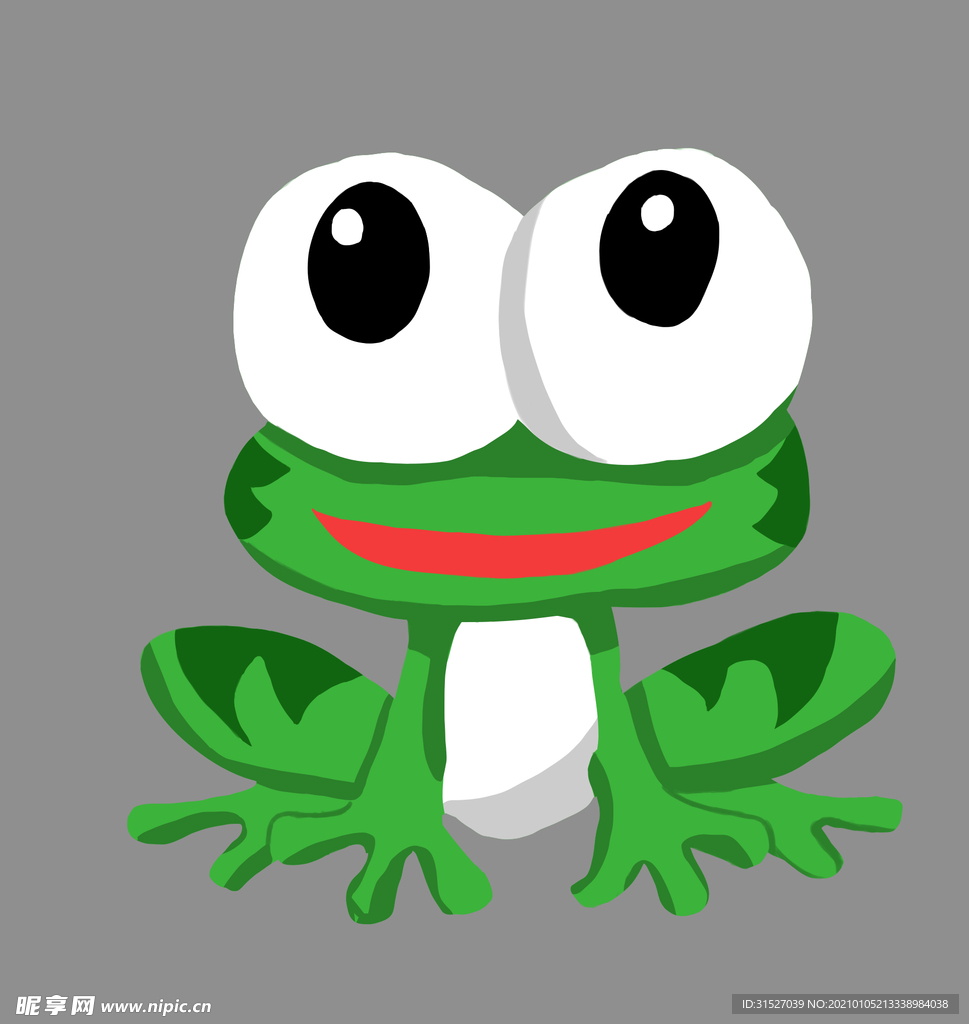 绿色小青蛙卡通插画