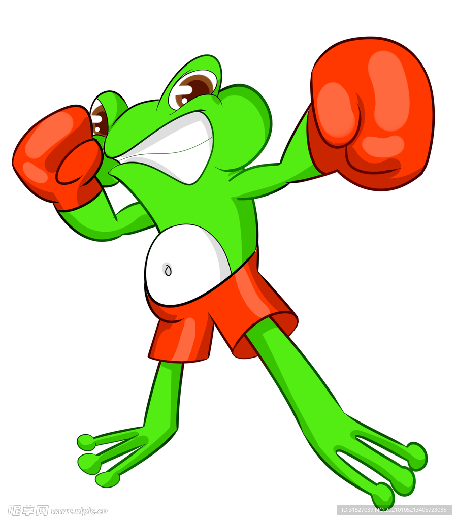 打拳击的小青蛙插画
