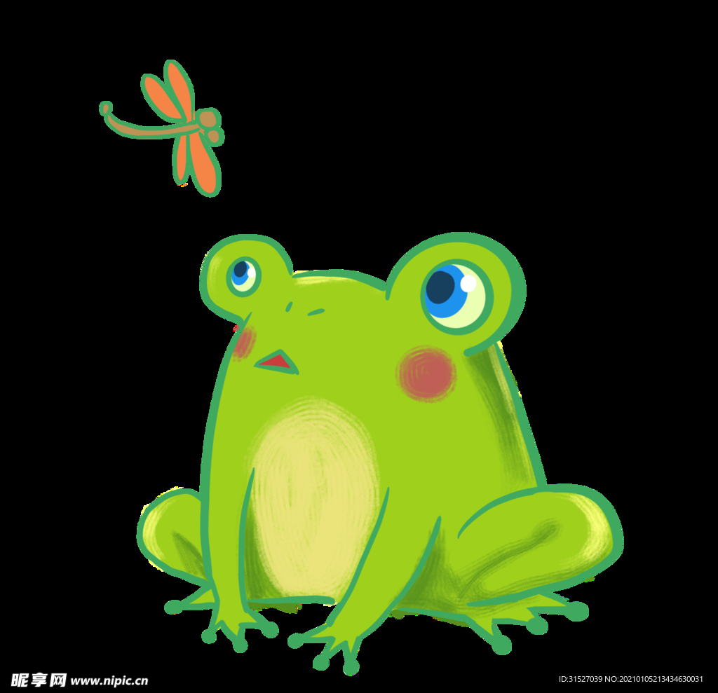 小青蛙吃蚊子插画