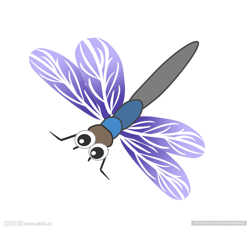 夏日昆虫蜻蜓插画