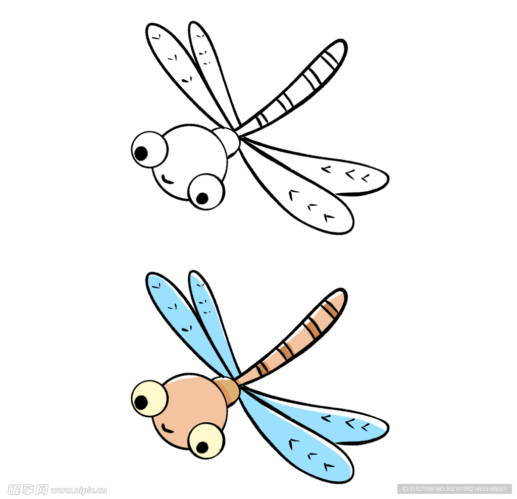 蜻蜓点水如何画 夏天蜻蜓儿童简笔画画法_动物简笔画