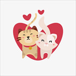 卡通情侣猫