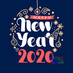 新年快乐矢量图