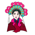 手绘京剧花旦