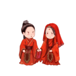新娘新郎夫妻拜天地