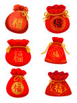 六个红色福袋