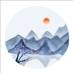山水桃花素材