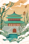 中国古代风景插画