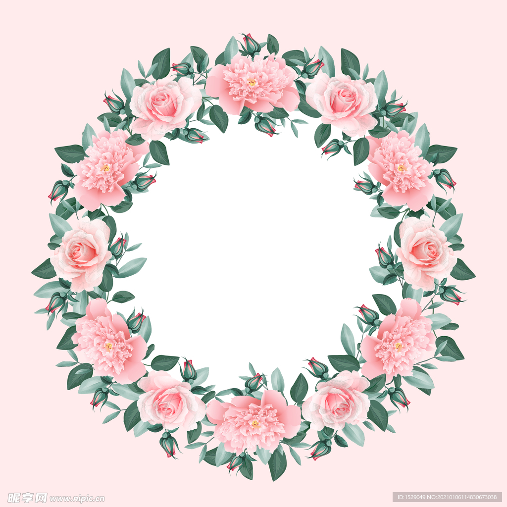 淡彩花边框