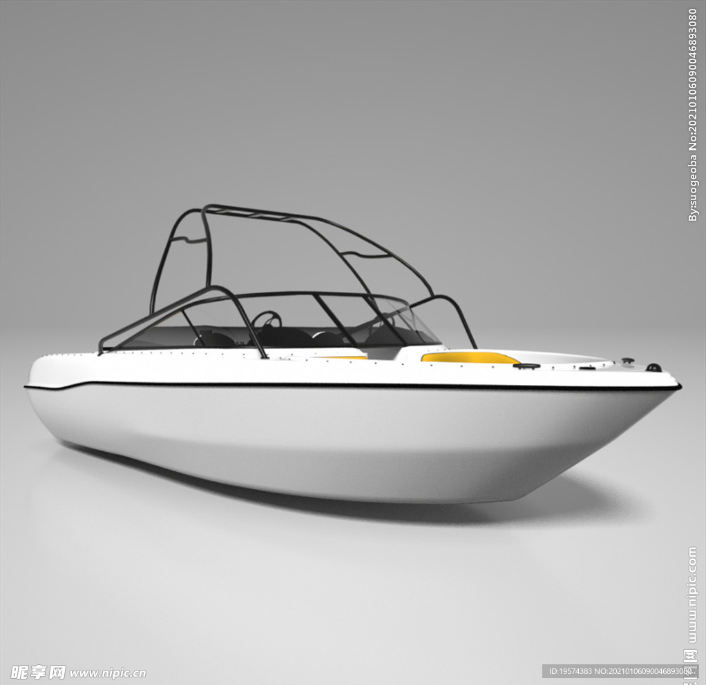 C4D模型游艇