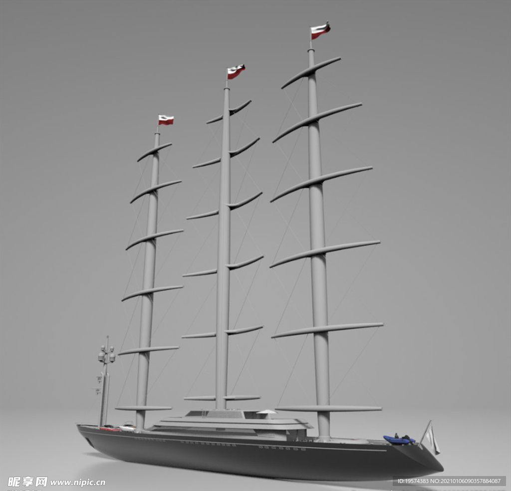 C4D模型船