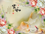 家和富贵玉雕背景墙
