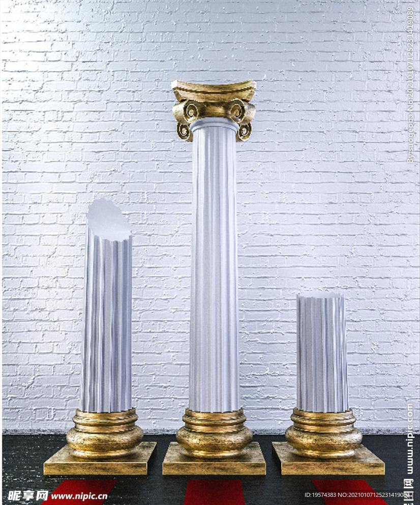 C4D模型罗马柱石膏柱子华表