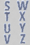 手绘云朵英文字母