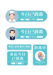 蓝色小清新本店今日已消毒导视牌