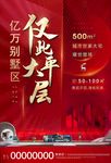 红色别墅大平层海报单页