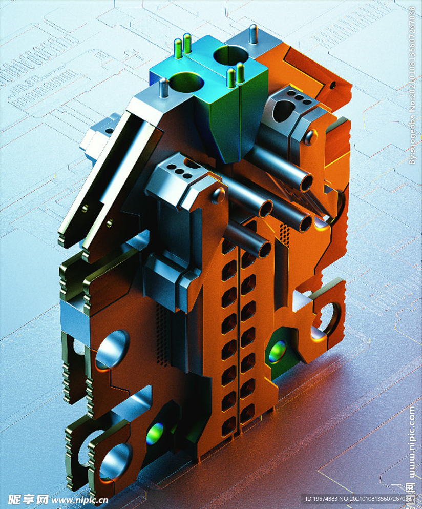 C4D模型设备零件仪器结构