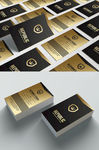 金色商务名片模板