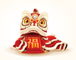 中国新年舞狮卡通狮子中国传统文