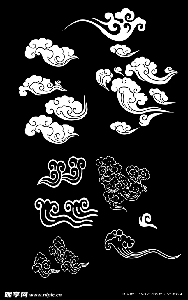中国风祥云图案花纹底纹PNG