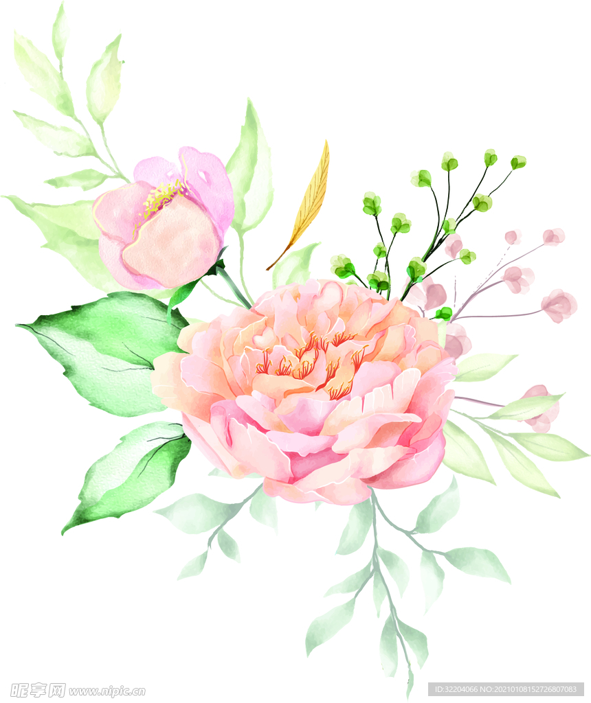 水彩花